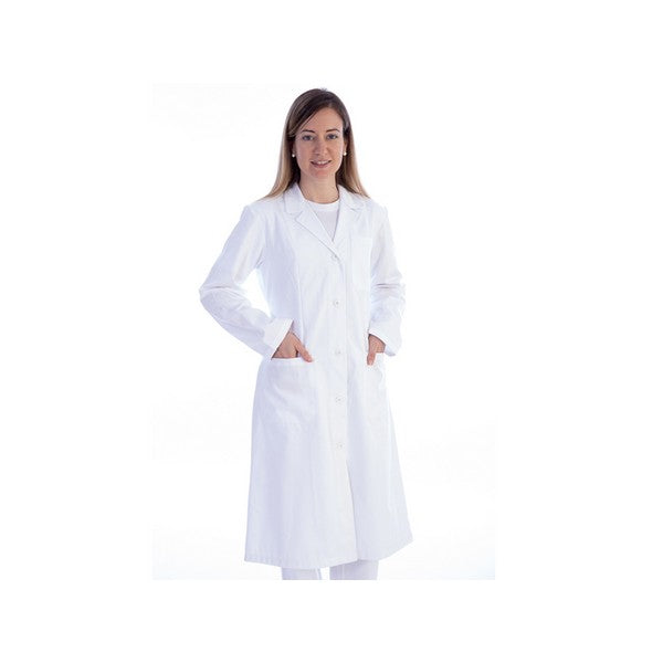 Bata blanca algodón/poliéster mujer - GIMA