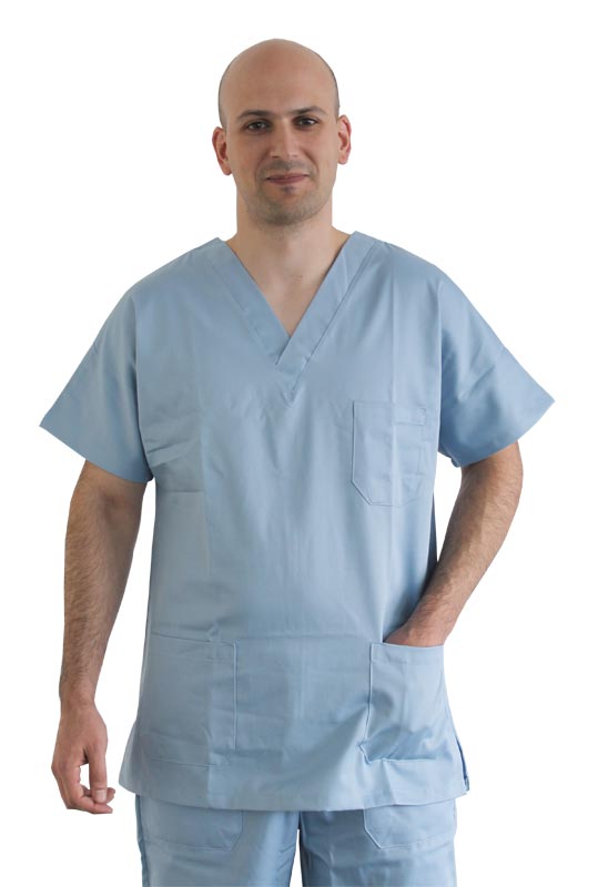 Casacca misto cotone unisex azzurra
