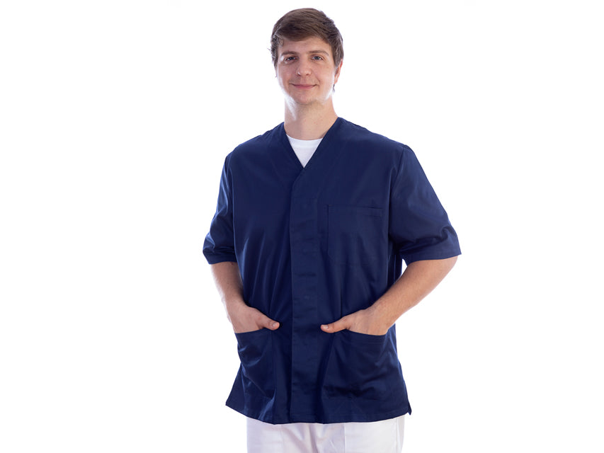 Casacca con bottoni cotone/poliestere unisex Blu