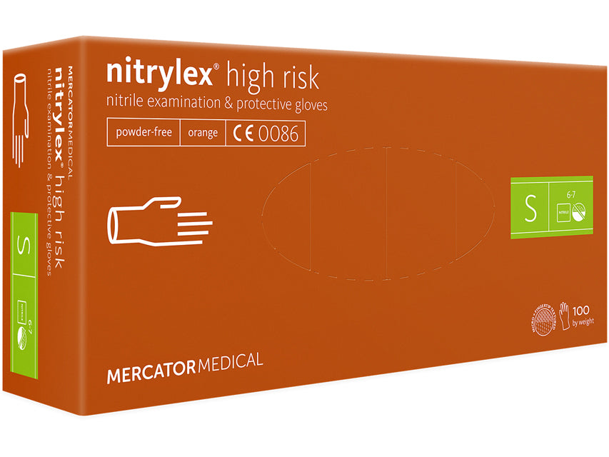 MERCATOR MEDICAL Guanti nitrile nitrylex High Risk orange