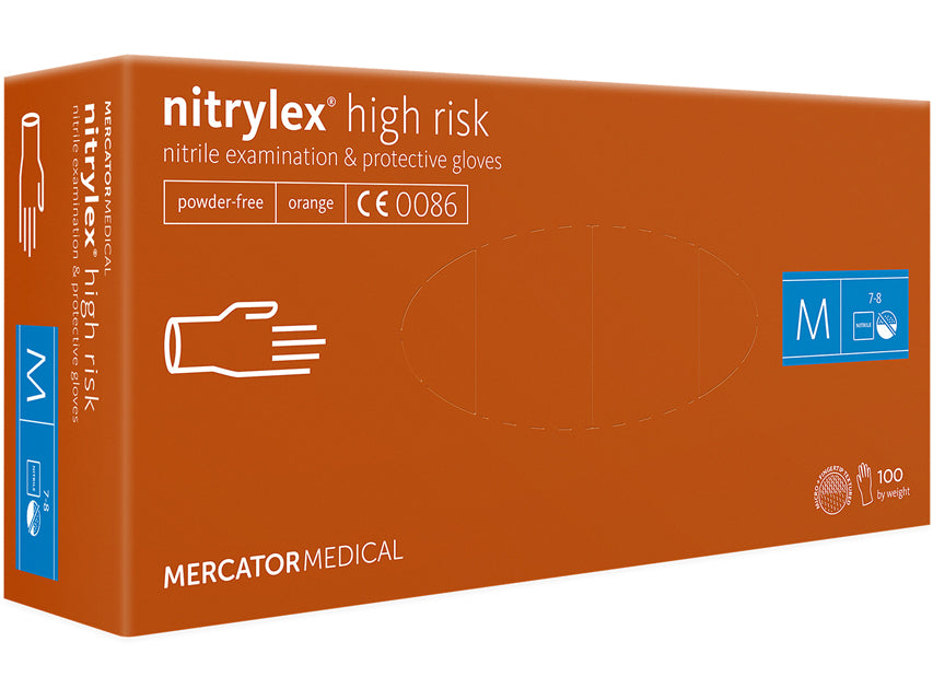 MERCATOR MEDICAL Guanti nitrile nitrylex High Risk orange