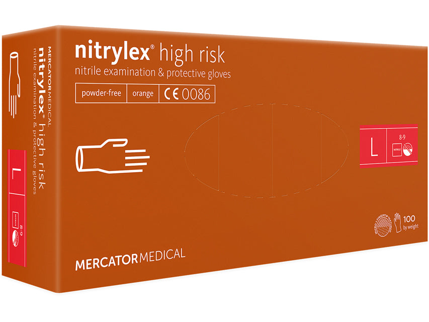 MERCATOR MEDICAL Guanti nitrile nitrylex High Risk orange