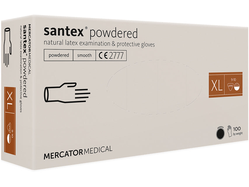 Guanti in lattice con polvere Santex MERCATOR MEDICAL - conf. 100 pz.
