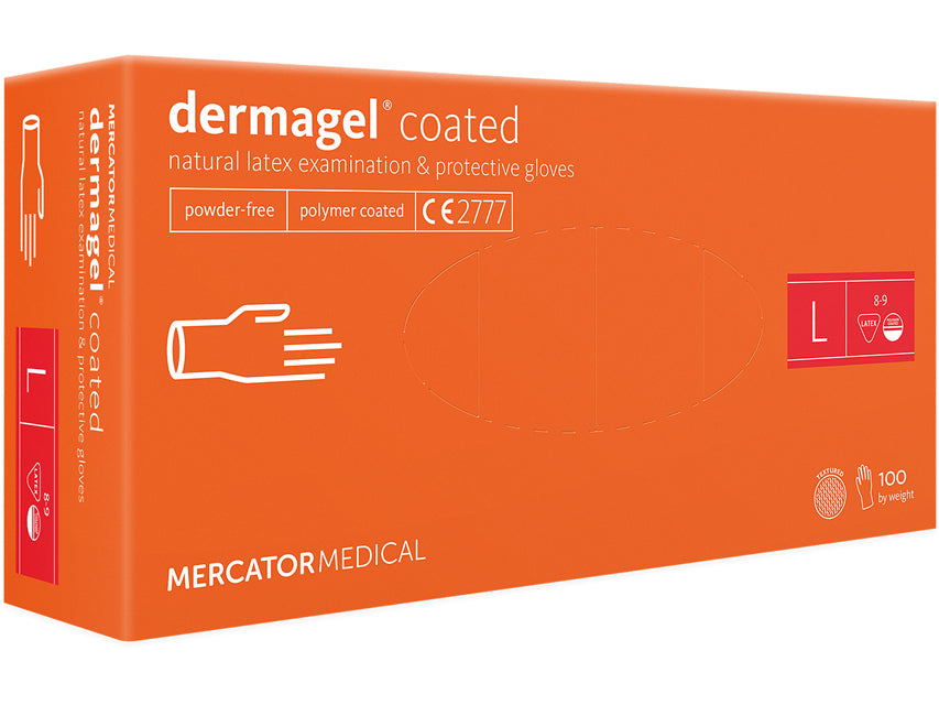 Dermagel Coated guanti monouso non sterili in lattice senza polvere