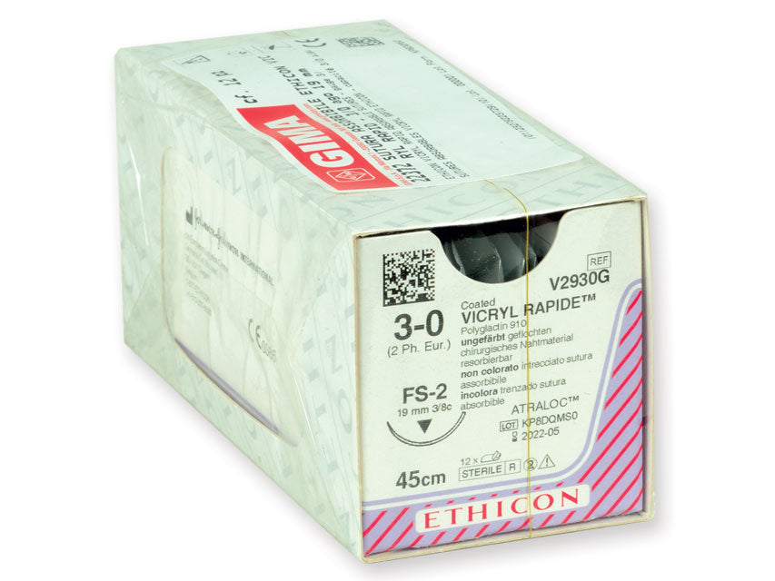 Sutura assorbibile Ethicon Vicryl Rapid - 3/0 ago 19 mm conf. 12 pz.