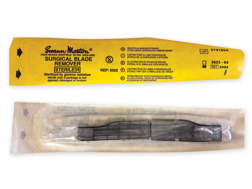 Steriles Gerät zur Entfernung von Skalpellklingen Swann-Morton - Packung mit 50 Stück.