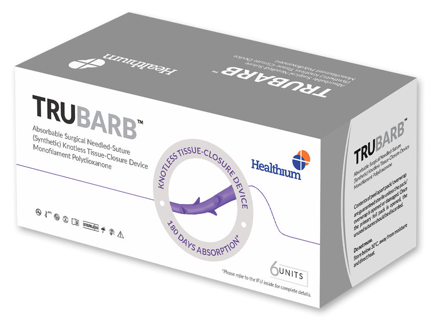 Ethicon TruBarb absorbable sutures in polydioxanone - 1/2 needle 26 mm - USP 2/0 - purple thread 30 cm - pack of 6 pcs.