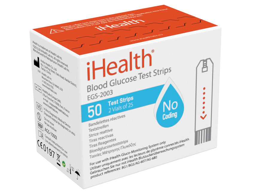 Strisce glucosio iHealth per glucometri iHealth (cod. 23509 - 23510 - 23514)