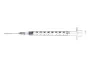 1-ml-INS-Spritzen 27G 0,4 x 12,7 mm zentraler Luer-Konus mit montierter Nadel, null Restvolumen - Packung mit 100 Stk.