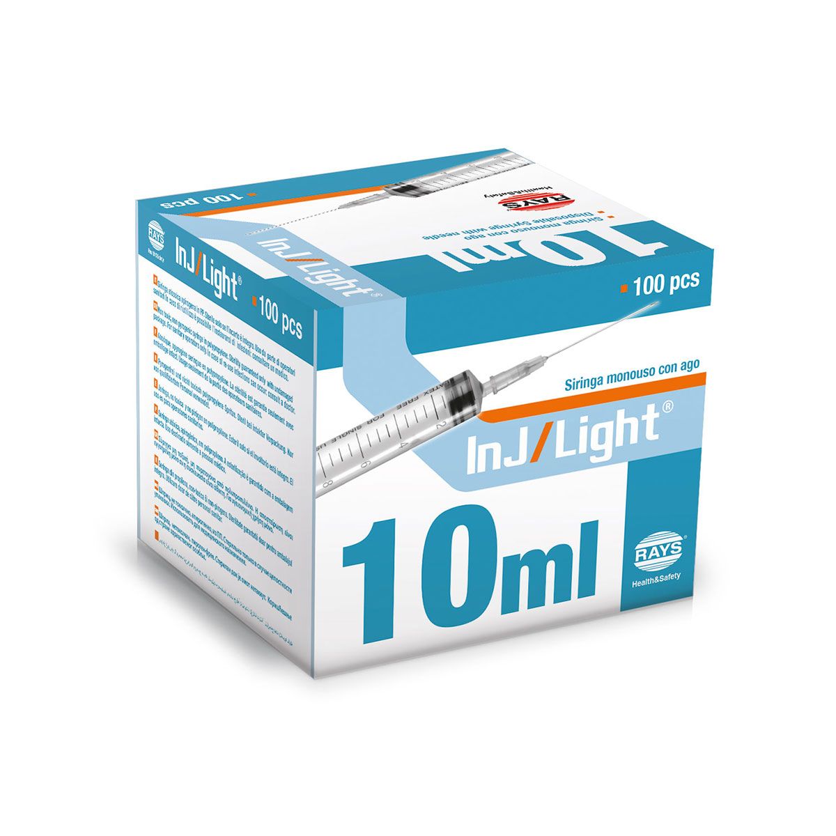 RAYS Siringhe Inj/Light con ago 21G 0,8×38 mm - cono luer eccentrico