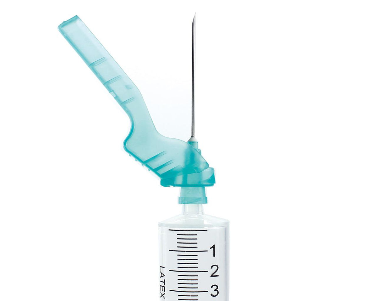 Siringhe INJ-SAFE da 10 ml con ago montato e chiusura di sicurezza 22G - 0,7 x 32 mm - conf.50 pz.