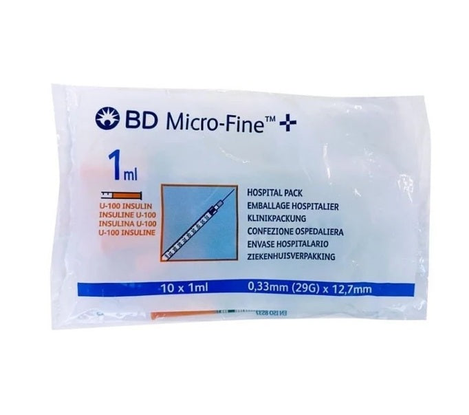 Siringhe insulina BD Micro-Fine™+ con ago 29 G × 12,7 mm - da 1 ml - conf.100 pz.