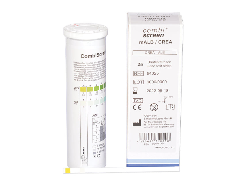 CombiScreen®  mALB/CREA Per il rilevamento di microalbuminuria - conf. 25 pz.