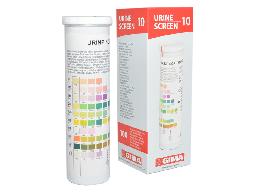 Strisce urina in flacone - 10 parametri - professionali - conf. 100 pz.