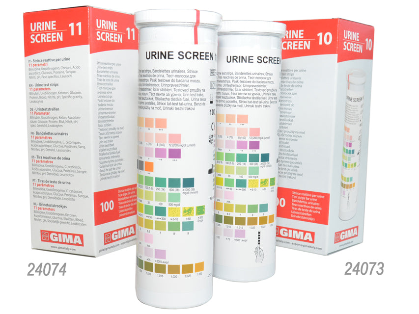 Strisce urina in flacone - 10 parametri - professionali - conf. 100 pz.