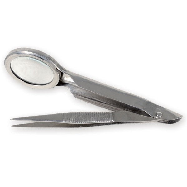 Pinzetta con lente ingrandimento 2X - 8 cm