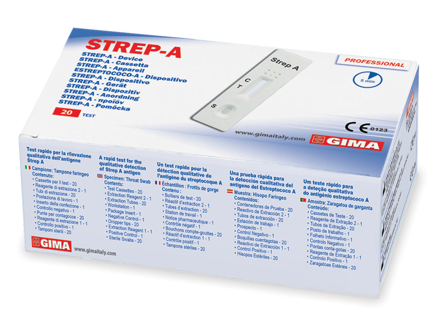 Test rapido Strep A- streptococco- su cassetta - Conf.20 test