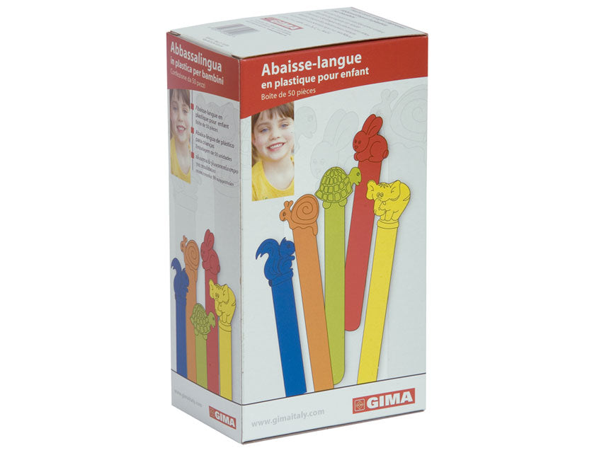 Abaisse-langues pédiatriques en plastique - Conf. 50 pcs.