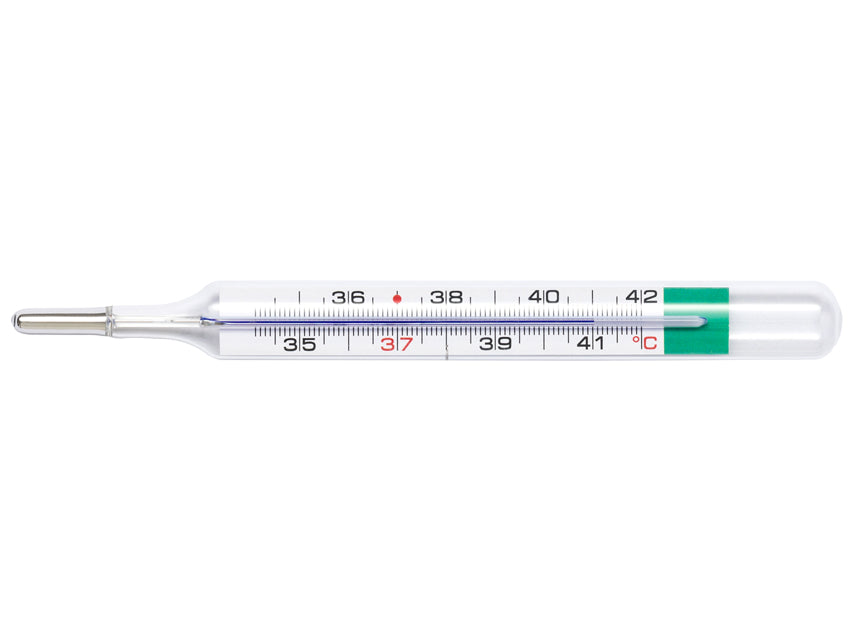 Termometro Geratherm Classic+  in vetro senza mercurio - custodia con lente d'ingrandimento
