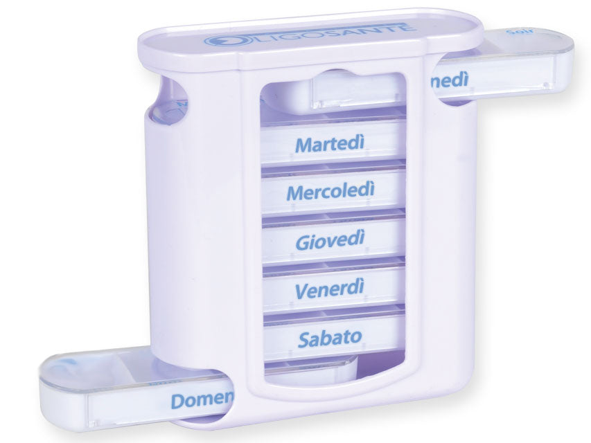 Portapillole settimanale x4 Tower - italiano/tedesco