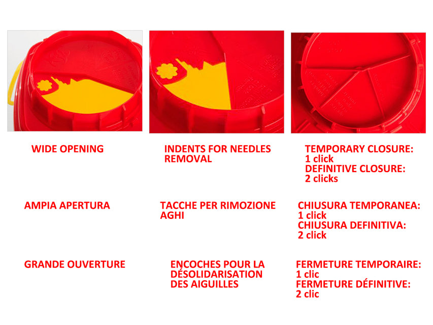 Contenitore CS LINE quadrato per rifiuti taglienti