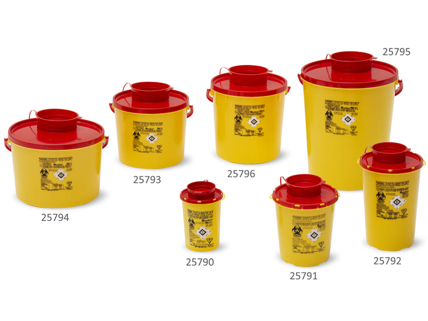 Contenitore PBS LINE rotondo per rifiuti taglienti