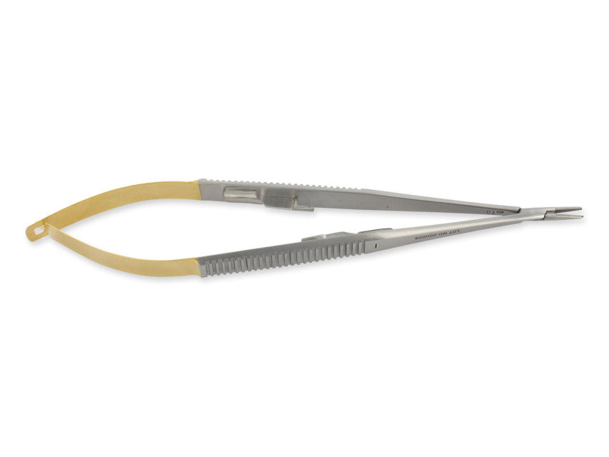 Gerader Mikro-Castroviejo-Nadelhalter mit rauer Spitze C.T. - 18 cm