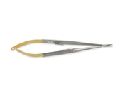Castroviejo c.t. needle holder Straight - 14 cm - serrated tips - 1 pc.