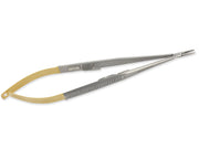 Castroviejo c.t. needle holder Curved - 21 cm - serrated tips - 1 pc.