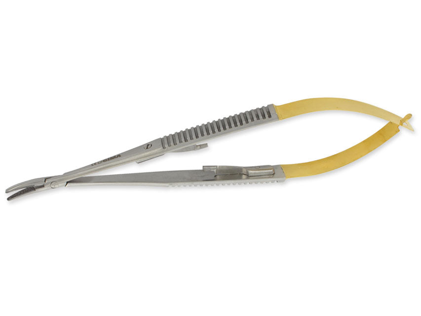 Castroviejo c.t. Nadelhalter Gebogen - 21 cm - gezahnte Spitzen - 1 Stk.