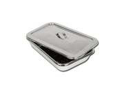 Vassoio con coperchio inox 264x172x47 mm