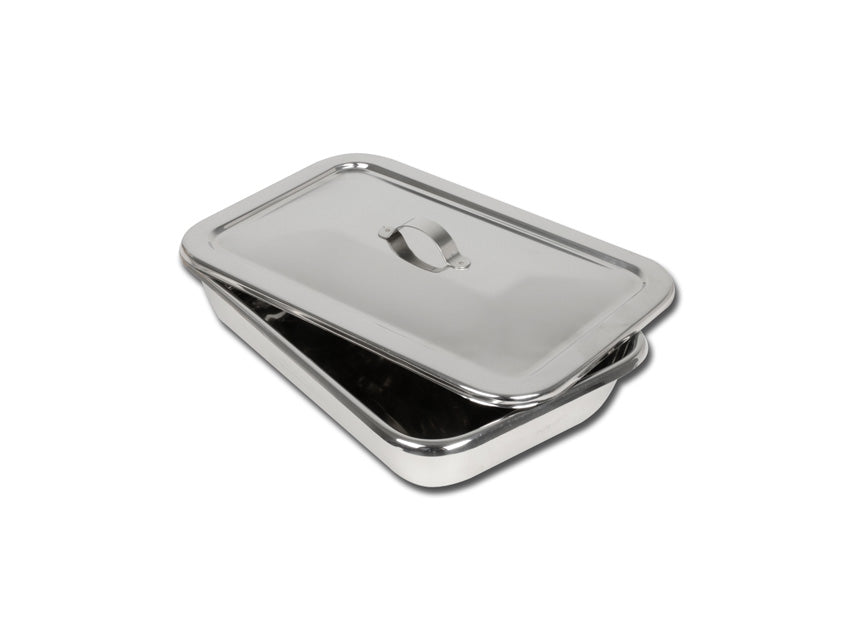 Vassoio con coperchio inox 264x172x47 mm