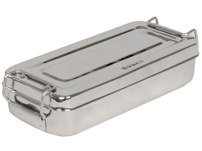 Scatola inox 18x8x4cm - con manici - 1 pz.
