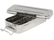 Scatola inox 18x8x4cm - con manici - 1 pz.