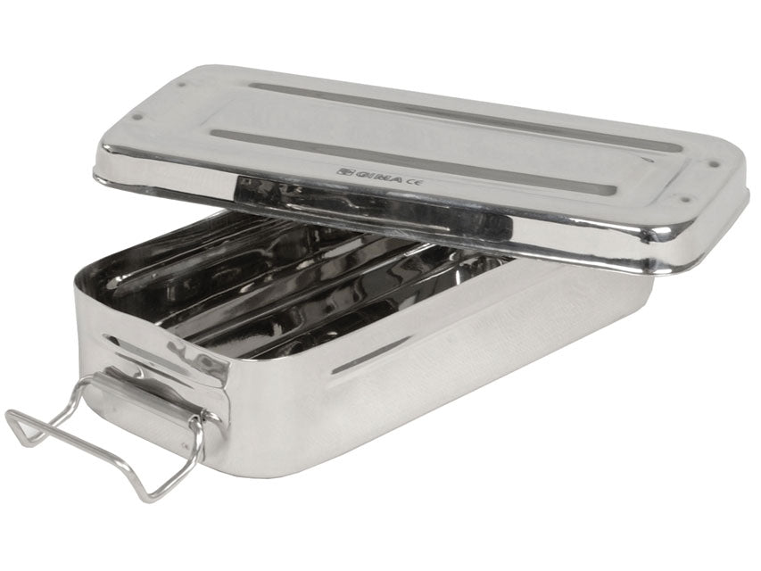 Scatola inox 18x8x4cm - con manici - 1 pz.