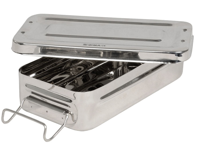 Scatola inox 20x10x4,5cm - con manici - 1 pz.