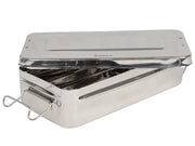 Scatola inox 25x12,5x4,6cm - con manici - 1 pz.