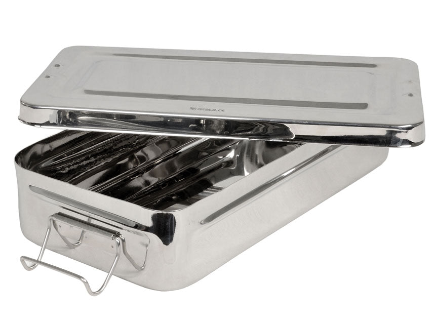 Scatola inox 30x15x6cm - con manici - 1 pz.