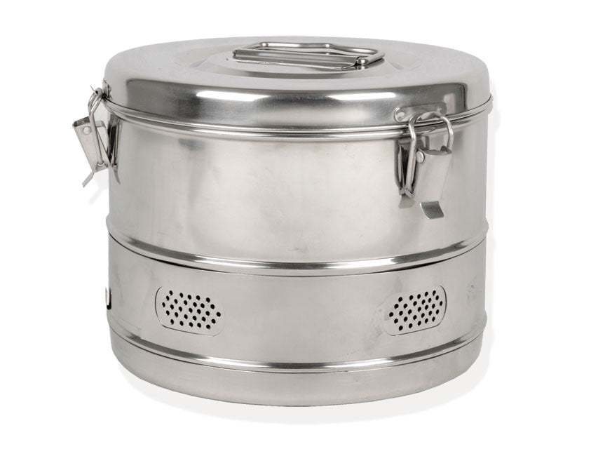 Drum cilindrico per sterilizzazione in autoclave o sterilizzatrice a secco.