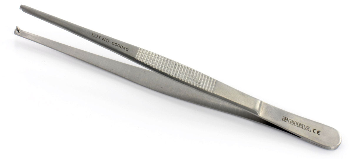 Pinza chirurgica in acciaio inox - 18 cm 1 x 2 denti