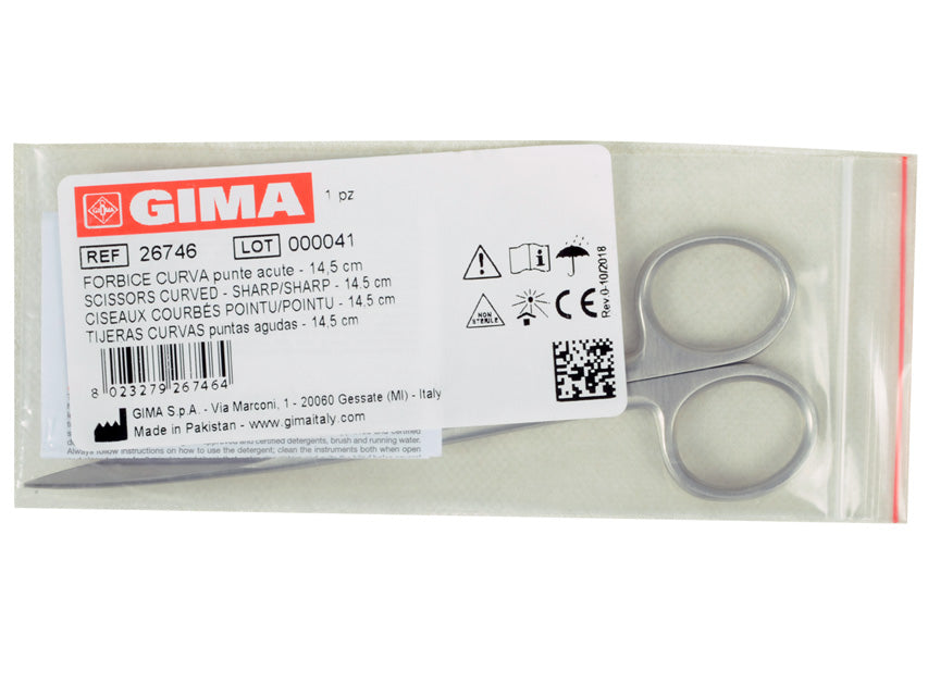 Forbice curva punte acute - 14,5 cm