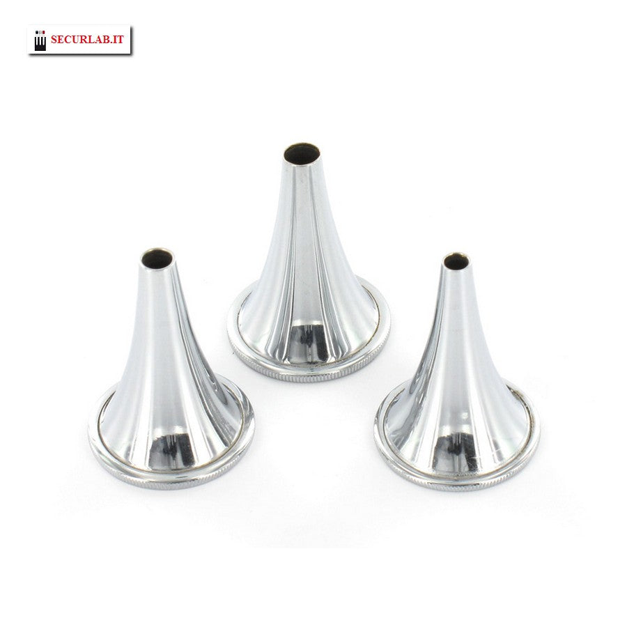 Set 3 speculum auricolari Hartmann in inox 4, 5, 6 mm