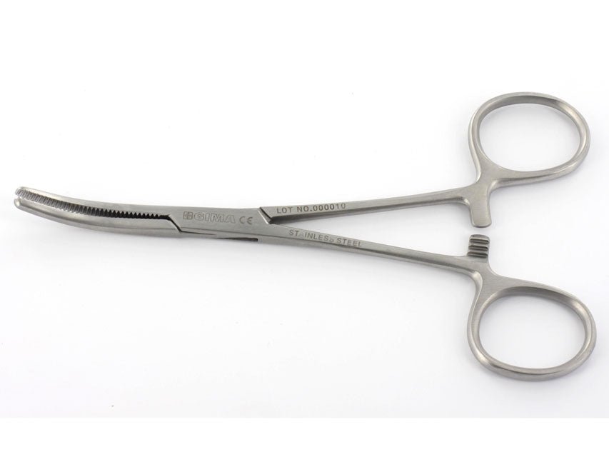 Pinza emostatica in acciaio inox Klemmer - curva - 20 cm