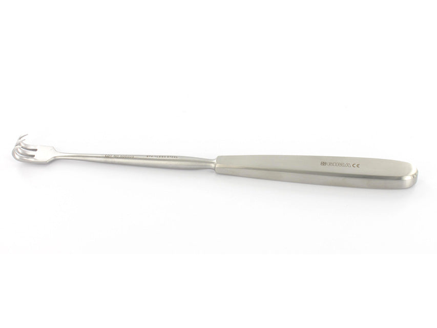 Retrattore in acciaio inox Volkman - 3 denti - appuntito - 22 cm