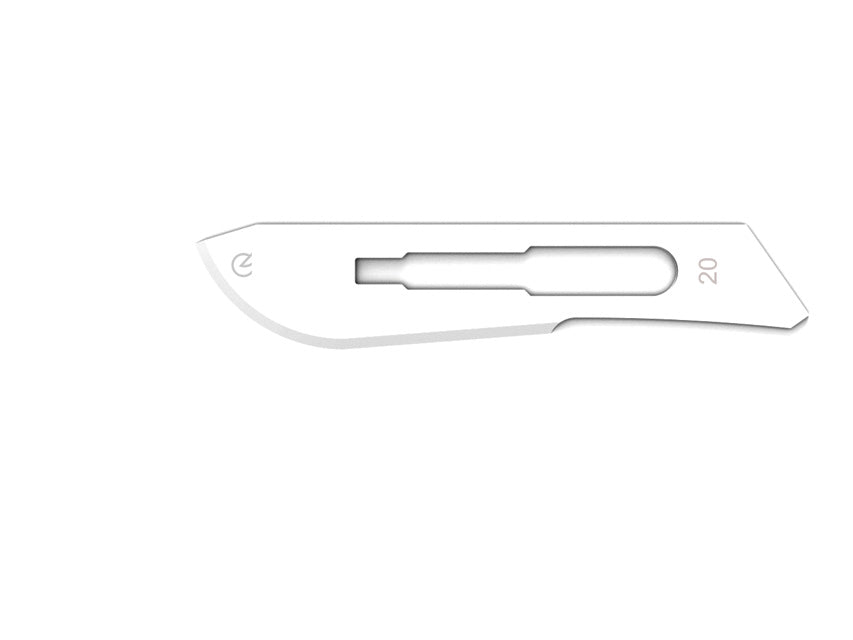 Sterile Einweg-Skalpellklingen aus Kohlefaser Nr. 20 - Packung mit 100 Stk.