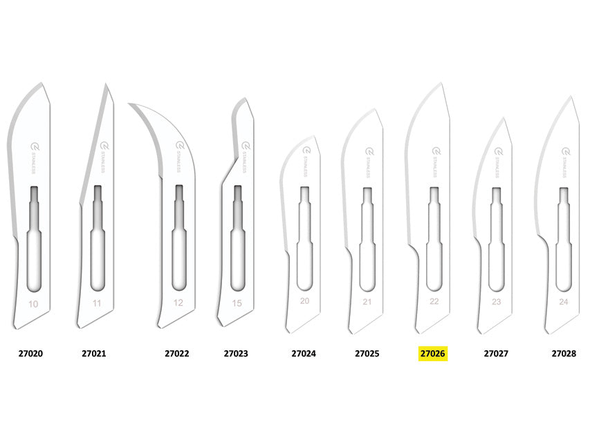 Lame gima inox n. 22 sterili - conf. 100 pz.