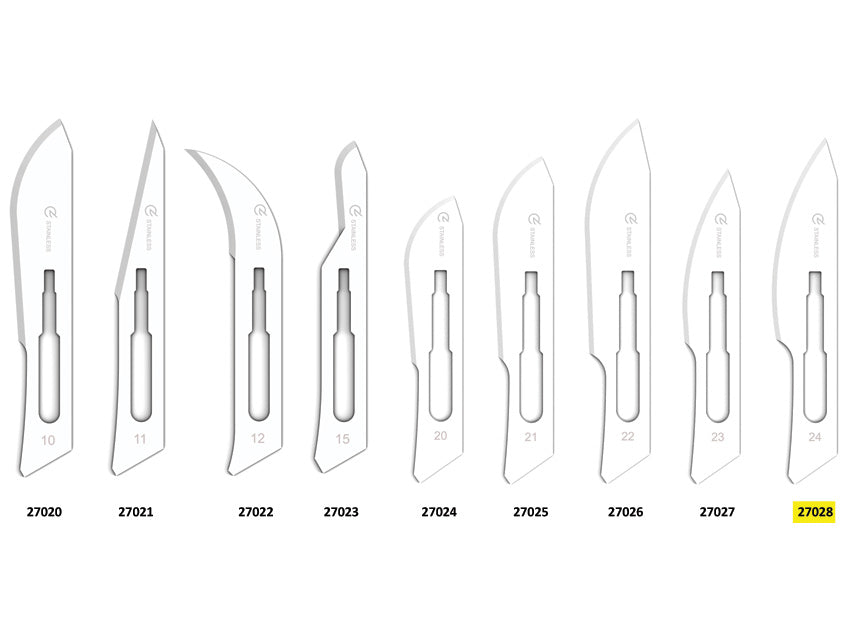 Lame gima inox n. 24 sterili - conf. 100 pz.