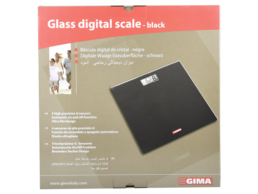 Black glass digital bathroom scale