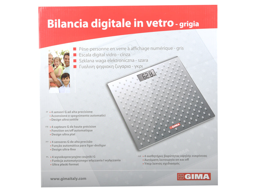 Bilancia digitale da bagno in vetro grigia
