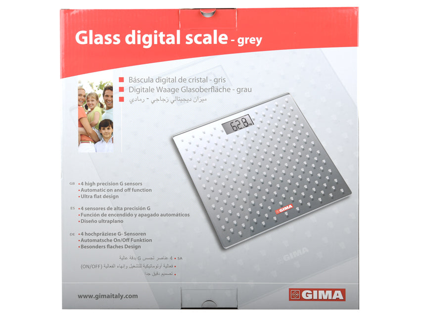 Balanza digital de baño de vidrio gris